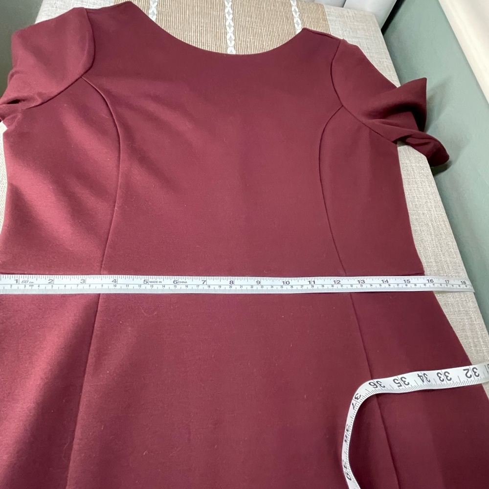 Ann Taylor Burgundy Dress Sz 8P - 8 Petite - Picture 8 of 11